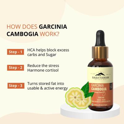 Rasayanam Garcinia Cambogia 1500 MG Liquid - Natural Mango Flavour 50 ml - Weight Loss