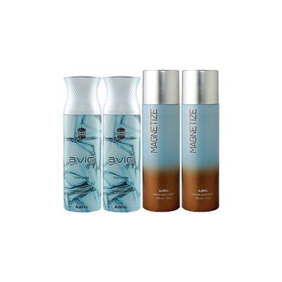Ajmal 2 Avid And 2 Magnetize Deodorants Pack of 4 200 ml - Deodorants/Roll-Ons