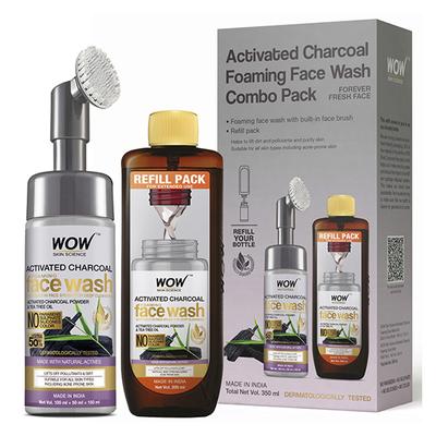 WOW Skin Science Activated Charcoal Foaming Face Wash Save Earth Combo Pack 1's - Face Washes