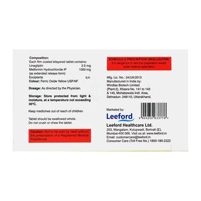 LINAFORD 2.5 M FORTE Tablet 10's - Diabetes-Ant
