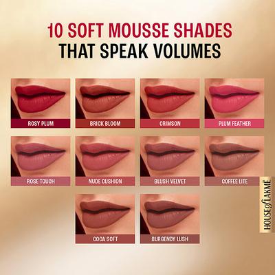 Lakme Double Duty Lip & Cheek Mousse Matte Lipstick & Soft Blush, Crimson Silk, 9gm - Liquid Lipsticks