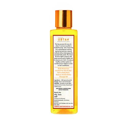 Rejuvenating UBTAN Cold Pressed Oil - Apricot Kernel Oil 200 ml - Massage Oils