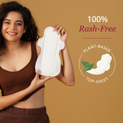 Carmesi Sensitive Sanitary Pads L Certified 100 Percent Rash-Free with Disposal Bags 10's - Maternity Pads