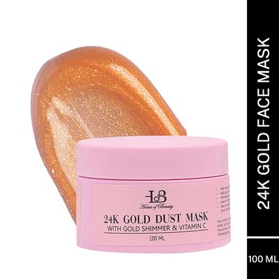 House of Beauty 24K Real Gold Dust Face Mask-Bridal Party Instant Glow with Niacin& Vit-C 100ml - Face Mask