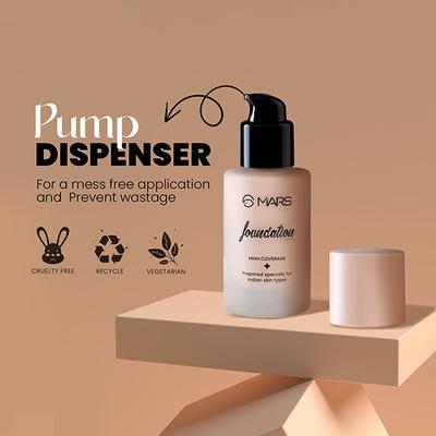 Mars Foundation with High Coverage Liquid Formula - 02 40 ml - Foundation