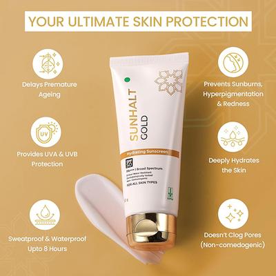 SUNHALT GOLD SPF 50 PA+++ HYDRATING Sunscreen 50g - Sun Protectors-Emo