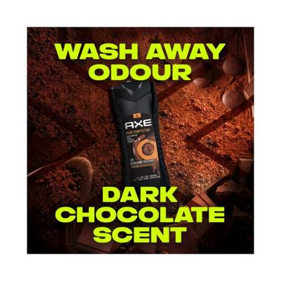 Axe Dark Temptation 3 In 1 Body Face & Hair Wash for Men Long-Lasting Fragrance 400 ml - Shower Gels & Body Wash