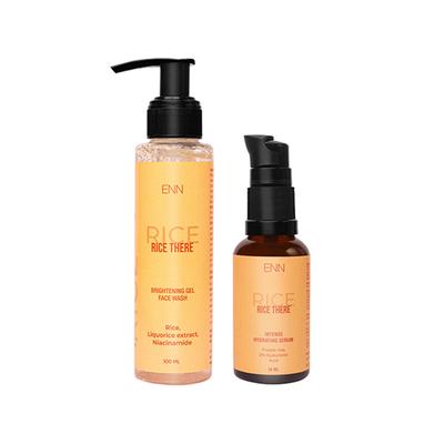 ENN Rice There Brightening Gel Face Wash And Hydrating Serum With Hyaluronic Acid kits 130 ml - Facial Kits
