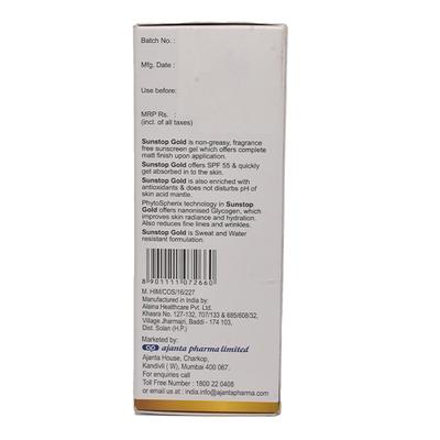 SUNSTOP GOLD SPF 55 PA+++ Sunscreen Gel 50gm - Sunscreen Preparations-Emo