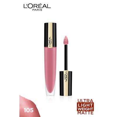 L'Oreal Paris Rouge Signature Matte Lipstick, 105 Rule 7ml - Lipsticks