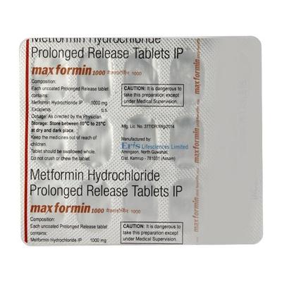 Maxformin 1000 Tablet 15'S - Diabetes-Ant
