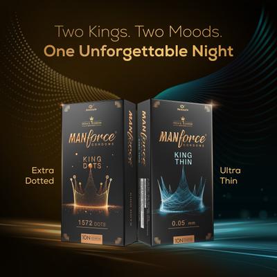 Manforce King Dots Condoms 3's - Plain/Flavoured Condoms