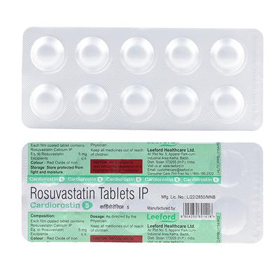 CARDIOROSTIN 5mg Tablet 10's - High Cholesterol-Dys