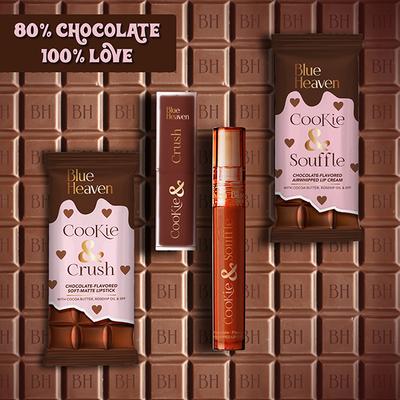 Blue Heaven Cookie & Crush Chocolate-Flavored Soft-Matte Lipstick, Bonbon Bae 3.4 gm - Lipsticks