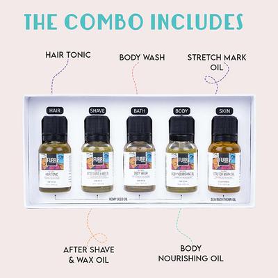 FURR By Pee Safe Essential Nourishment Kit Blend of Natural Oils Nourishes Hair, Scalp & Body Reduces Stretch Marks & moisturises skin All Skin types 1's - Hair Treatment