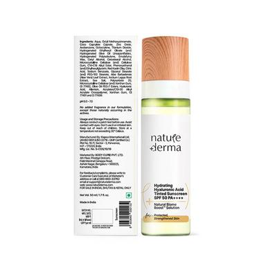 Nature Derma Hydrating Hyaluronic Acid Tinted Sunscreen Spf 50 Pa++++ 50 ml - Face Sunscreen