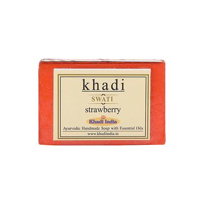 Khadi Swati Ayurvedic Handmade Soap - Strawberry 125 gm - Soaps