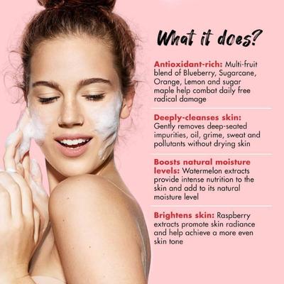 MyGlamm Super Foods Watermelon & Raspberry Face Wash 120 ml - Face Wash & Cleansers