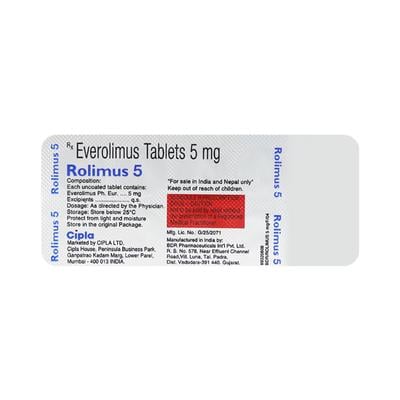 Rolimus 5mg Tablet 10'S - Immune Suppression