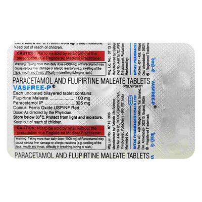 VASFREE P Tablet 10's - Fever-Ana