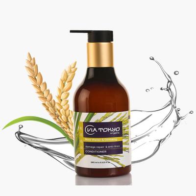 VIA TOKYO ORGANIC Rice Water & Ginseng Conditioner for Frizz Control & Hair Strengthening, No Sulphates, No Paraben 285 ml - Conditioners