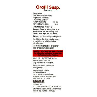 ORATIL 125 Oral Suspension 30ml - Bacterial Infections-Cep