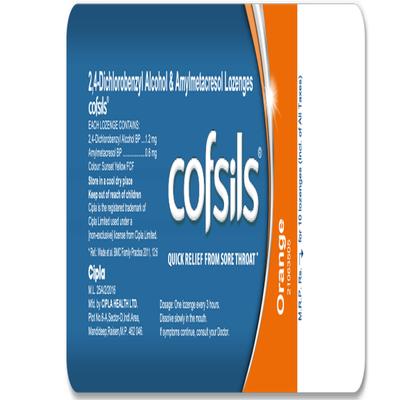 Cofsils Lozenges - Orange 10's - Sore Throat Lozenges