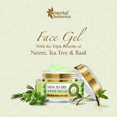 Oriental Botanics Neem, Tea Tree and Basil Face Gel 50 gm - Face Gels