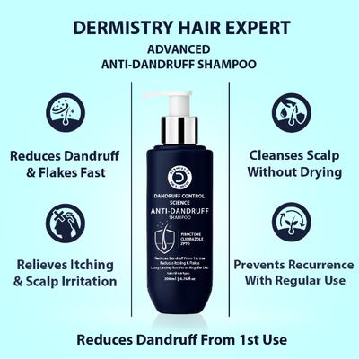 Dermistry Anti Dandruff With Piroctone Climbazole Zpto Shampoo 200 ml - Shampoos