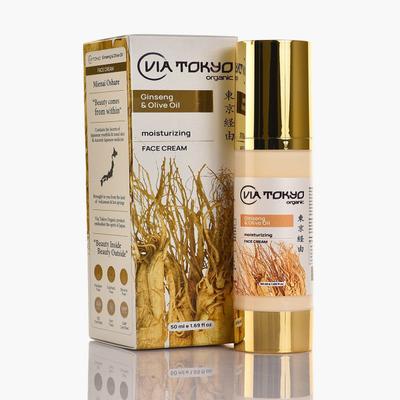 VIA TOKYO ORGANIC Ginseng & Olive Oil Face Cream, Moisturizing, No Sulphates, No Paraben 50 ml - Face Creams