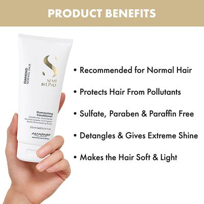 Alfaparf Milano Diamond Illuminating Conditioner - Splitend Repair, Shine, Wavy Hair 250 ml - Conditioners