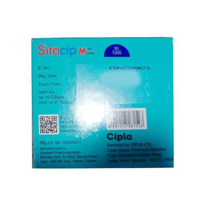 SITACIP M 50/1000 Tablet 10's - Diabetes-Ant