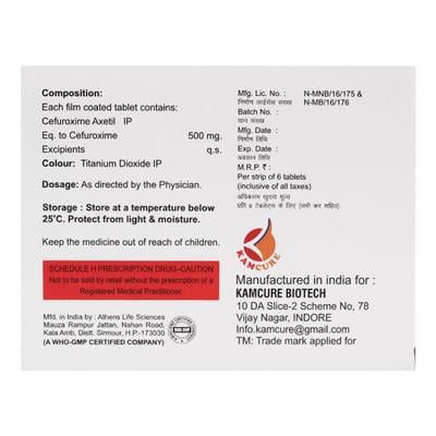 CEFUKAM 500 Tablet 6's - Bacterial Infections-Cep