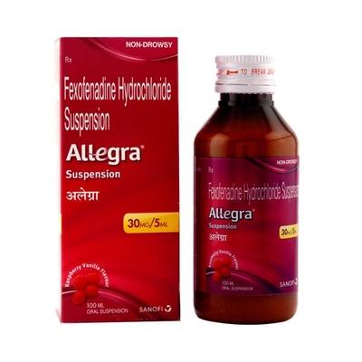 Allegra Raspberry Vanilla Flavour Suspension 100ml - Allergies-Ant