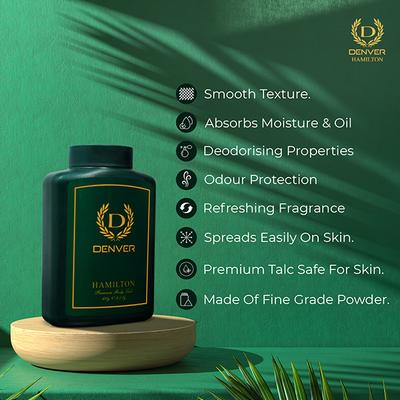 Denver Hamilton Premium Body Talc for Men 100 ml - Talcum Powders