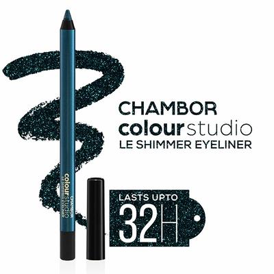 Chambor Colour Studio Le Shimmer Eyeliner 32 Hr Water Proof, Smudge Proof, Teal Sequins 1 ml - Eyeliners