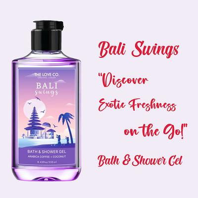 The Love Co. Bali Swings Body Wash - Daily Skin Moisture For Men and Women - Intense Hydration For Dry Skin 250 ml - Shower Gels & Body Wash