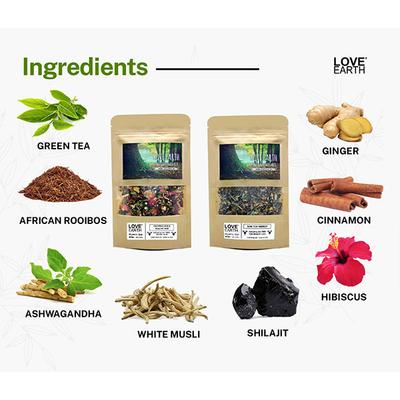Love Earth 60 Days Tea-Tox Combo For Long Hair & Glowing Skin 60 gm - Weight Loss
