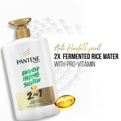Pantene Advanced Hairfall Solution 2in1 Anti-Hairfall Silky Smooth Shampoo & Conditioner 650 gm - Shampoos