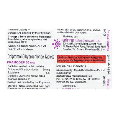 Pramodep 50mg Tablet 10'S - Depression-Ant