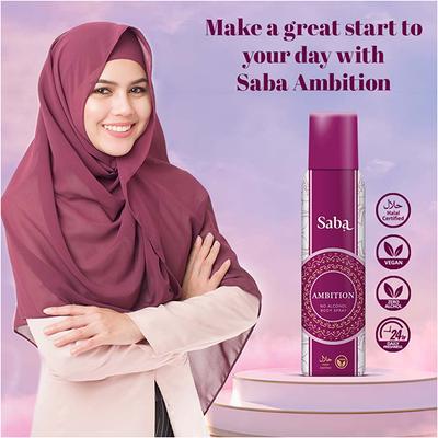 Saba Ambition No Alcohol Deodorant Body Spray for Women 150 ml - Women Deodorants/Roll-Ons