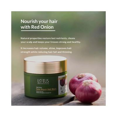 Lotus Botanicals Red Onion Total Repair Hair Mask 200 gm - Hair Masks & Packs