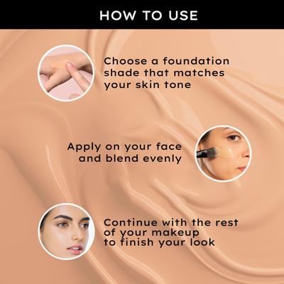 Faces Canada Flawless Matte Foundation - Golden Beige 032, 12 Hr Hydration + SPF 18 30 ml - Foundation