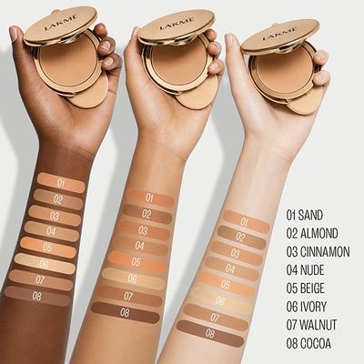 Lakme 9To5 Double Duty Dual Finish Compact, Foundation + Compact, Lightweight, Cinnamon 9 g - Compact Powder
