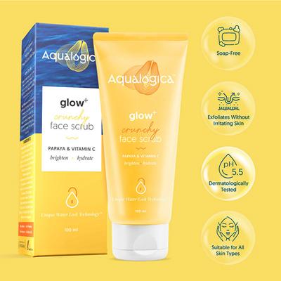 Aqualogica Glow Plus Crunchy Face Scrub 100 ml - Scrubs & Exfoliants