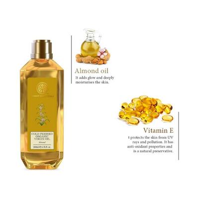 Forest Essentials Organic Cold Pressed Virgin Oil Almond 200 ml - Massage Oils