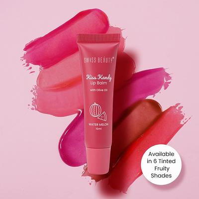 Swiss Beauty Kiss Kandy Lip Balm With Olive Oil, Shade - Water Melon 10 ml - Lip Balms