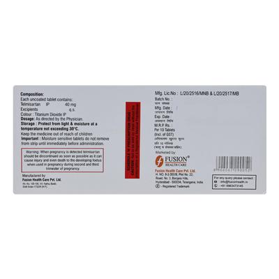 Teldawn 40mg Tablet 10'S - Hypertension-Ang