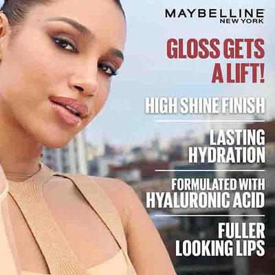Maybelline New York Lifter Gloss Moisturizing, Tinted Lip Gloss With Hyaluronic Acid, Pearl 5.4 ml - Lip Glosses