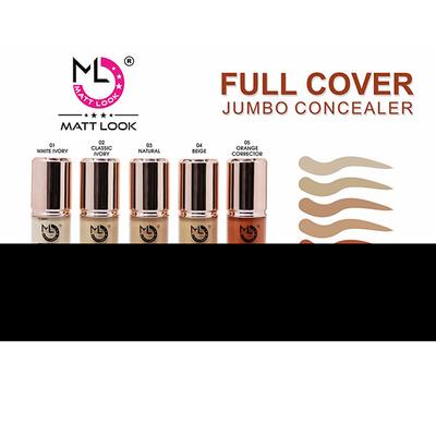 Matt Look Full Cover Jumbo Concealer Oil Control Perfect Coverage, Beige 11 ml - Concealer